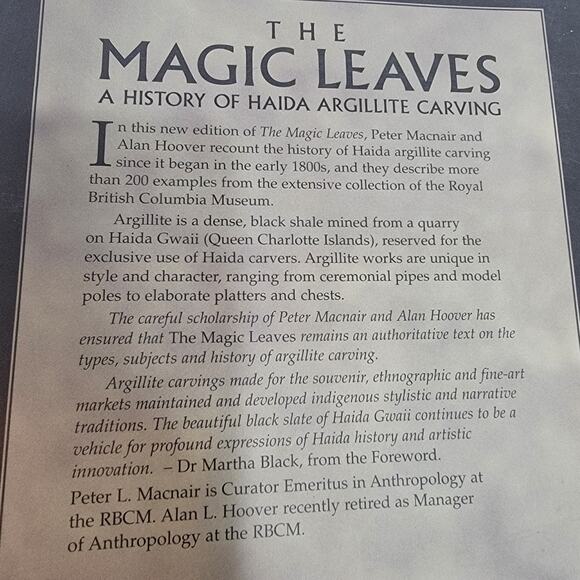 The Magic Leaves A History of Haida Argillite Carving Book Macnair Hoover RBCM - Picture 5 of 8